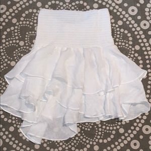 Shein smocked high rice flounce mini skirt